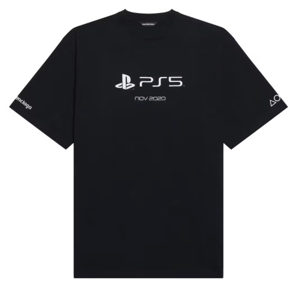 Balenciaga x PlayStation Boxy Black T-shirt Sz M Oversized